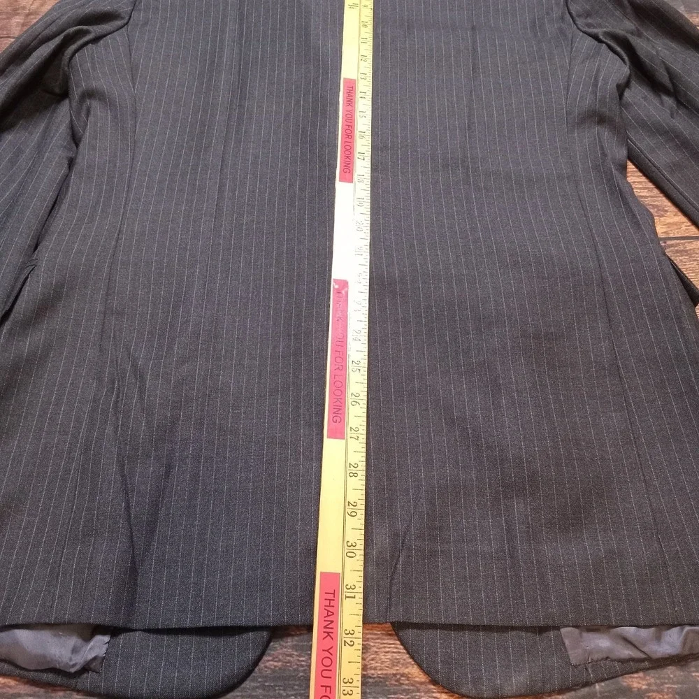 Brooks Brothers 1818 Regent Vitale Barberis Canonico 40L 100% Wool Black Pinstri